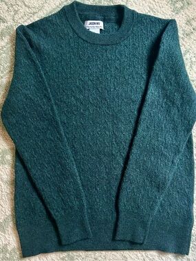 Jason Wu Forest Green Cable Knit Crewneck Sweater, 100% Merino Wool